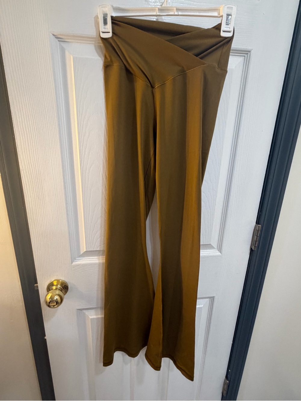 aerie Olive Wide-Leg V-Waist Pants
